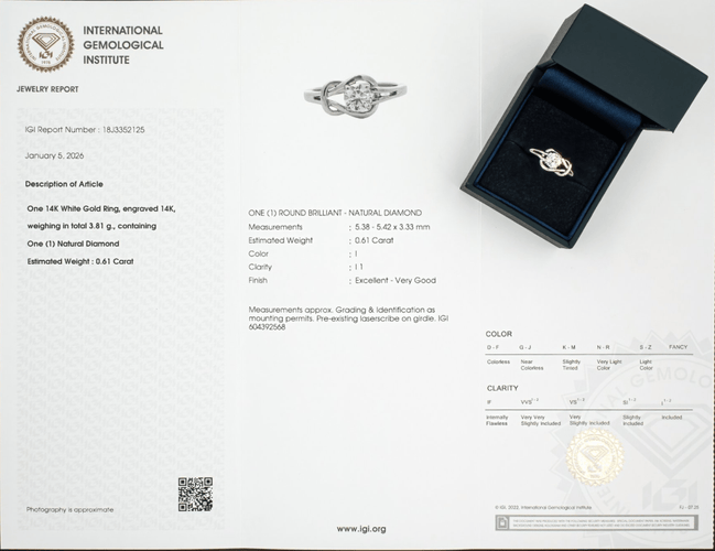 Bague 57 Bague nœud en or blanc 14 ct avec diamants 0,61 ct 58 Facettes 18J3352125