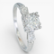 Bague 53 Bague entourage vintage en or blanc 14 ct et diamants 0,58 ct HRD 58 Facettes J250000016695