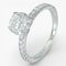 Bague 51 Bague entourage - Or blanc 14 ct et diamants 1,30 ct, HRD 58 Facettes J260000040072