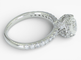 Bague 51 Bague entourage - Or blanc 14 ct et diamants 1,30 ct, HRD 58 Facettes J260000040072