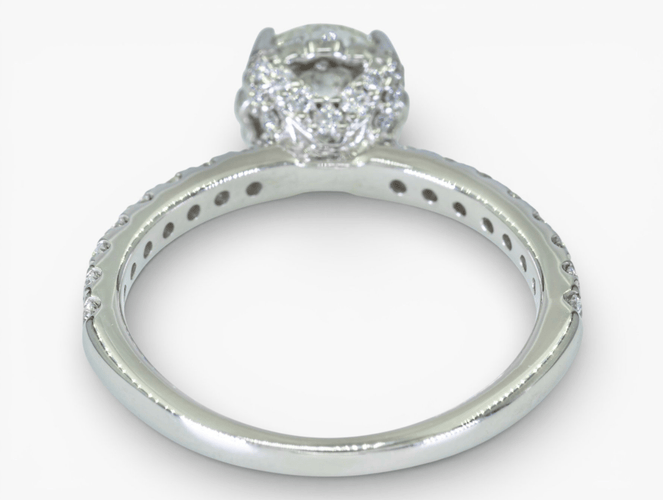 Bague 51 Bague entourage - Or blanc 14 ct et diamants 1,30 ct, HRD 58 Facettes J260000040072