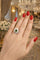 Bague 57 Bague vintage en or blanc 18k avec saphir vert olive et diamants 58 Facettes 50436