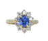 Bague 50 Bague marguerite en or jaune 18 carats avec saphir et diamants 58 Facettes AB682