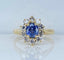 Bague 50 Bague marguerite en or jaune 18 carats avec saphir et diamants 58 Facettes AB682