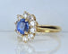 Bague 50 Bague marguerite en or jaune 18 carats avec saphir et diamants 58 Facettes AB682