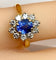 Bague 50 Bague marguerite en or jaune 18 carats avec saphir et diamants 58 Facettes AB682