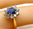Bague 50 Bague marguerite en or jaune 18 carats avec saphir et diamants 58 Facettes AB682