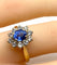Bague 50 Bague marguerite en or jaune 18 carats avec saphir et diamants 58 Facettes AB682