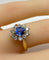 Bague 50 Bague marguerite en or jaune 18 carats avec saphir et diamants 58 Facettes AB682