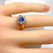 Bague 50 Bague marguerite en or jaune 18 carats avec saphir et diamants 58 Facettes AB682