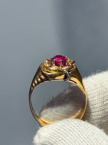 Bague 56.5 Bague en or 18k sertie de rubis, 6,09 g, T56,5 58 Facettes Bague rubis