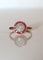 Bague 57.5 Art Déco - Bague ronde en or jaune, rubis et diamants 58 Facettes 539