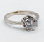 Bague 60 Bague solitaire vintage en or blanc 14k avec diamant 1,35 ct 58 Facettes A06768