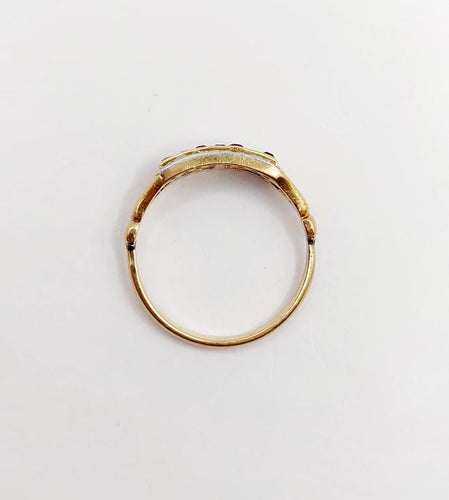 Bague 55 Bague Art déco en or 18k, rubis synthétiques et diamants taille rose 58 Facettes A06770