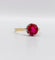 Bague 57 Bague solitaire Art déco en or 18k et platine, rubis synthétique 58 Facettes A06771