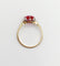 Bague 57 Bague solitaire Art déco en or 18k et platine, rubis synthétique 58 Facettes A06771