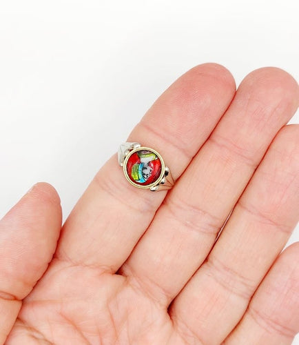 Bague 54 Legendres Limoges - Bague Art nouveau en or 18k et émail polychrome 58 Facettes A06772