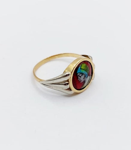 Bague 54 Legendres Limoges - Bague Art nouveau en or 18k et émail polychrome 58 Facettes A06772