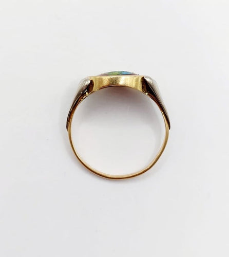 Bague 54 Legendres Limoges - Bague Art nouveau en or 18k et émail polychrome 58 Facettes A06772