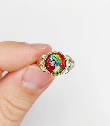 Bague 54 Legendres Limoges - Bague Art nouveau en or 18k et émail polychrome 58 Facettes A06772