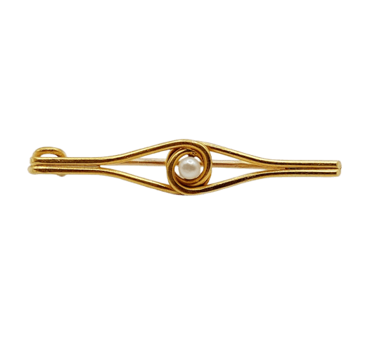 Broche Broche épingle à nourrice antique en or 18k et perle (circa 1920) 58 Facettes A06785