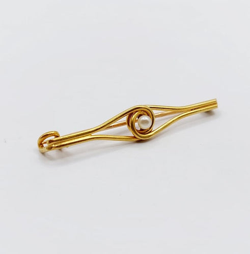 Broche Broche épingle à nourrice antique en or 18k et perle (circa 1920) 58 Facettes A06785
