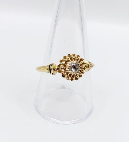 Bague 62.5 Bague fleur victorienne en or jaune 18k et diamant taille rose 58 Facettes A06787