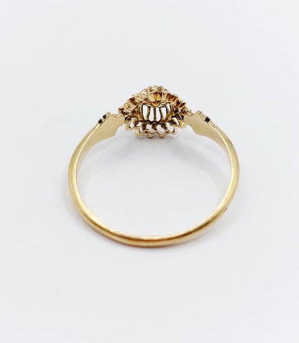 Bague 62.5 Bague fleur victorienne en or jaune 18k et diamant taille rose 58 Facettes A06787