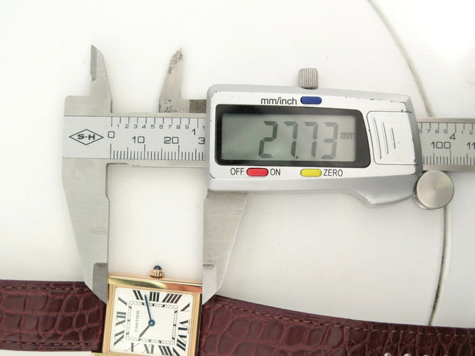 Montre montre CARTIER tank solo 3167 or rose 18k acier 2010 quartz 34mm + 2 bracelets 58 Facettes 273622