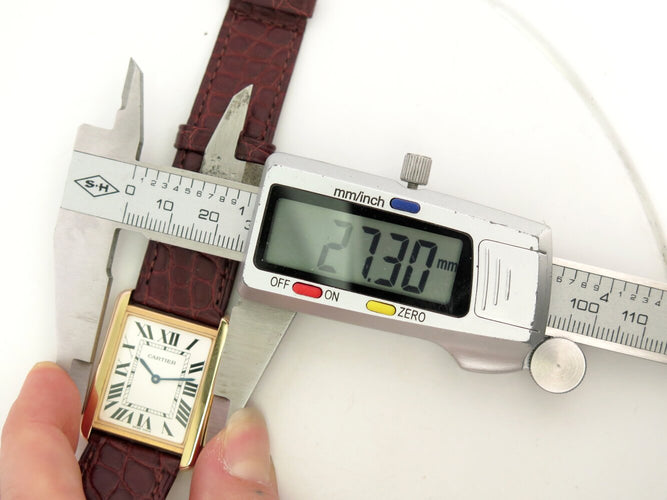Montre montre CARTIER tank solo 3167 or rose 18k acier 2010 quartz 34mm + 2 bracelets 58 Facettes 273622