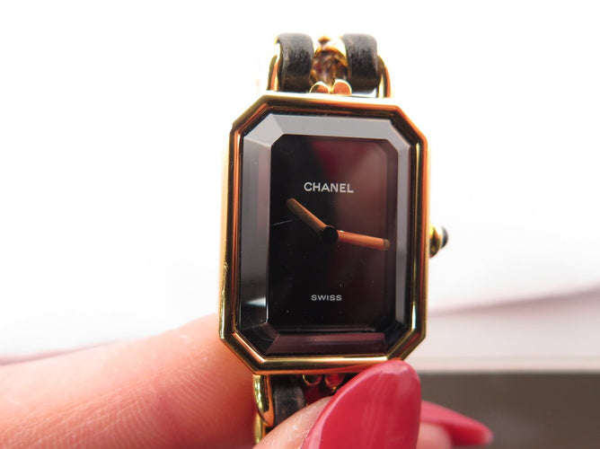 Montre vintage montre CHANEL premiere h0001 26mm plaque or 1987 quartz lady 58 Facettes 273038
