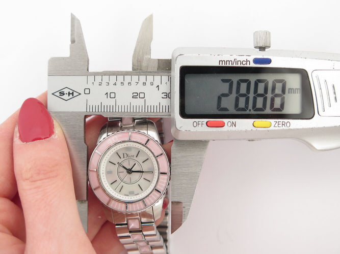 Montre montre CHRISTIAN DIOR christal cd112110 28mm acier  quartz lady 58 Facettes 273410