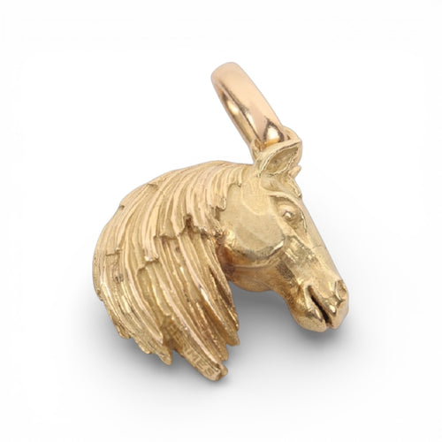 Pendentif Hermès - Pendentif « Tête de cheval » en or 750 58 Facettes