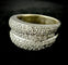 Bague 54.5 Bague en or jaune et blanc 18 carats sertie de diamants 2,40 ct 58 Facettes Bague 57