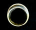 Bague 54.5 Bague en or jaune et blanc 18 carats sertie de diamants 2,40 ct 58 Facettes Bague 57