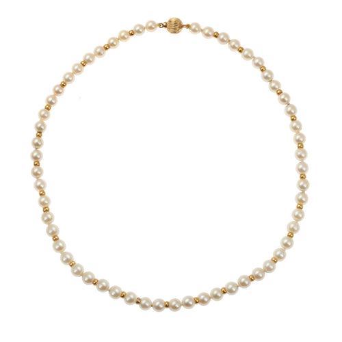 Collier Collier de perles 38 cm et billes en or jaune 18 carats 58 Facettes C178