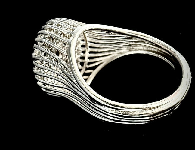Bague 55 Bague en or blanc 18 carats avec diamants et 8 saphirs 58 Facettes Bague 63