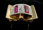 Bague 53 Bague nœud - Bague en or jaune et blanc 18 carats, rubis et diamants 58 Facettes Bague 64