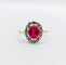 Bague 52.5 Bague pompadour ancienne en or 18k et platine, rubis synthétique et diamants 58 Facettes A06762