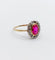 Bague 52.5 Bague pompadour ancienne en or 18k et platine, rubis synthétique et diamants 58 Facettes A06762