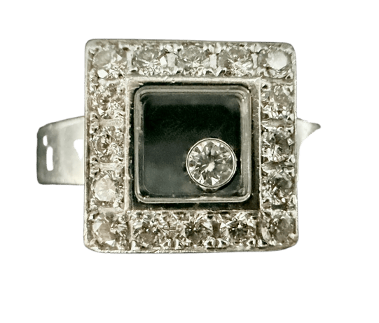 Bague 56 Chopard Happy Diamonds - Bague en or blanc 18 carats et diamants 58 Facettes Bague 66