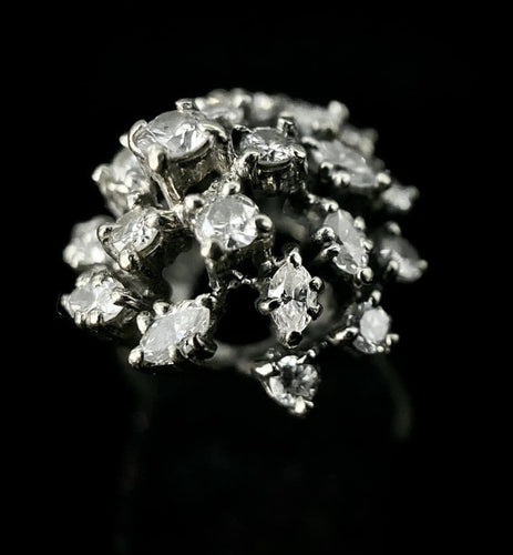 Bague 52 Bague en or blanc 18 carats sertie de diamants 1,65 ct 58 Facettes Bague 58