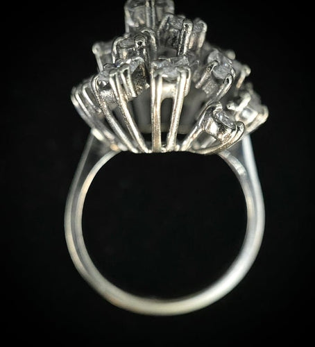 Bague 52 Bague en or blanc 18 carats sertie de diamants 1,65 ct 58 Facettes Bague 58