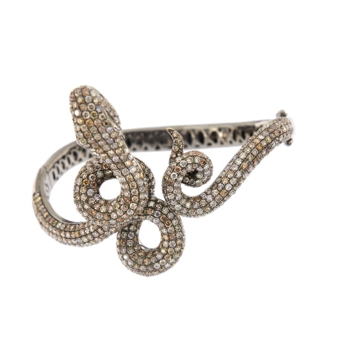 Bracelet Bracelet rigide serpent - en or blanc 18 kt et diamants 58 Facettes 30442