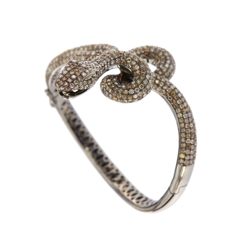 Bracelet Bracelet rigide serpent - en or blanc 18 kt et diamants 58 Facettes 30442
