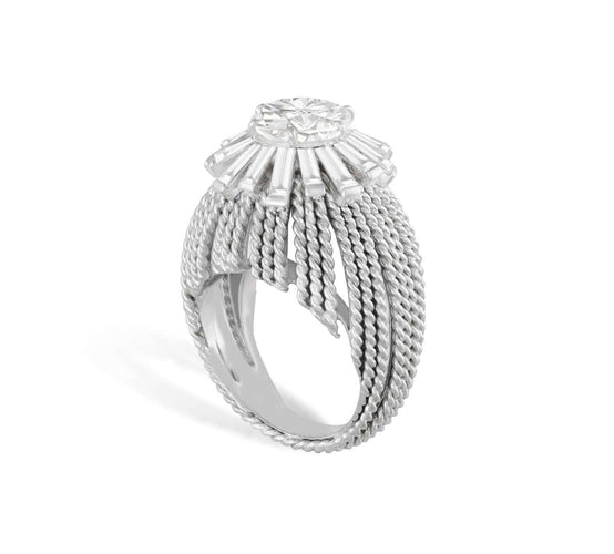 Bague 49 Sterlé - Bague à fils en platine et diamant 58 Facettes 248812