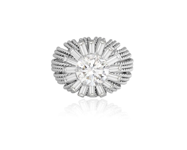 Bague 49 Sterlé - Bague à fils en platine et diamant 58 Facettes 248812