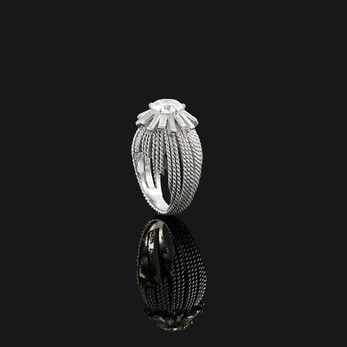 Bague 49 Sterlé - Bague à fils en platine et diamant 58 Facettes 248812