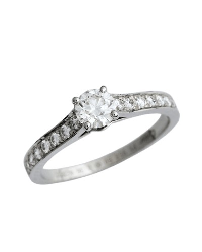 Bague 50 Cartier 1895 - Bague solitaire en platine 950 pavée de diamants 58 Facettes Cartier 1895 pave