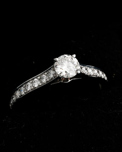Bague 50 Cartier 1895 - Bague solitaire en platine 950 pavée de diamants 58 Facettes Cartier 1895 pave